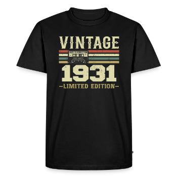 Vintage 1931 Rétro Cadeau D’anniversaire 1931 - T-shirt Premium bio Homme - noir - Devant - Nico (187cm)