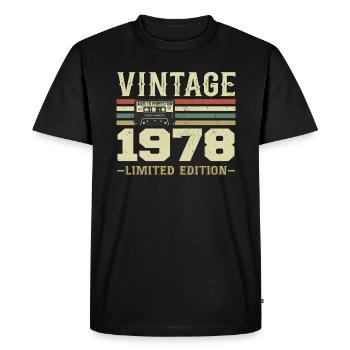 Vintage 1978 Rétro Cadeau D’anniversaire 1978 - T-shirt Premium bio Homme - noir - Devant - Nico (187cm)
