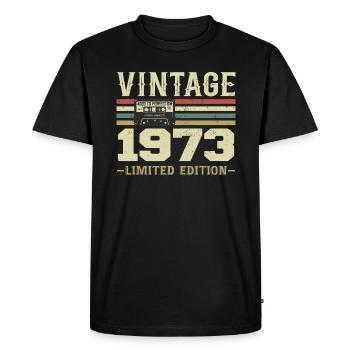 Vintage 1973 Retro 1973 Birthday Gift - Men's Premium Organic T-Shirt - black - Front - Nico (187cm)