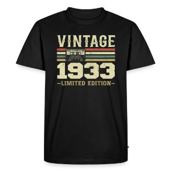 Vintage 1933 Rétro Cadeau D’anniversaire 1933 - T-shirt Premium bio Homme - noir - Devant - Nico (187cm)