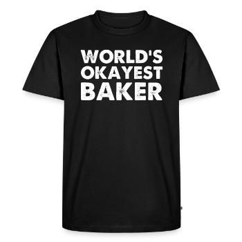World's Okayest Baker - Men's Premium Organic T-Shirt - black - Front - Nico (187cm)