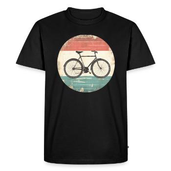 Vélo Rétro - T-shirt Premium bio Homme - noir - Devant - Nico (187cm)