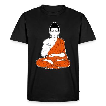 buddha - Men's Premium Organic T-Shirt - black - Front - Nico (187cm)