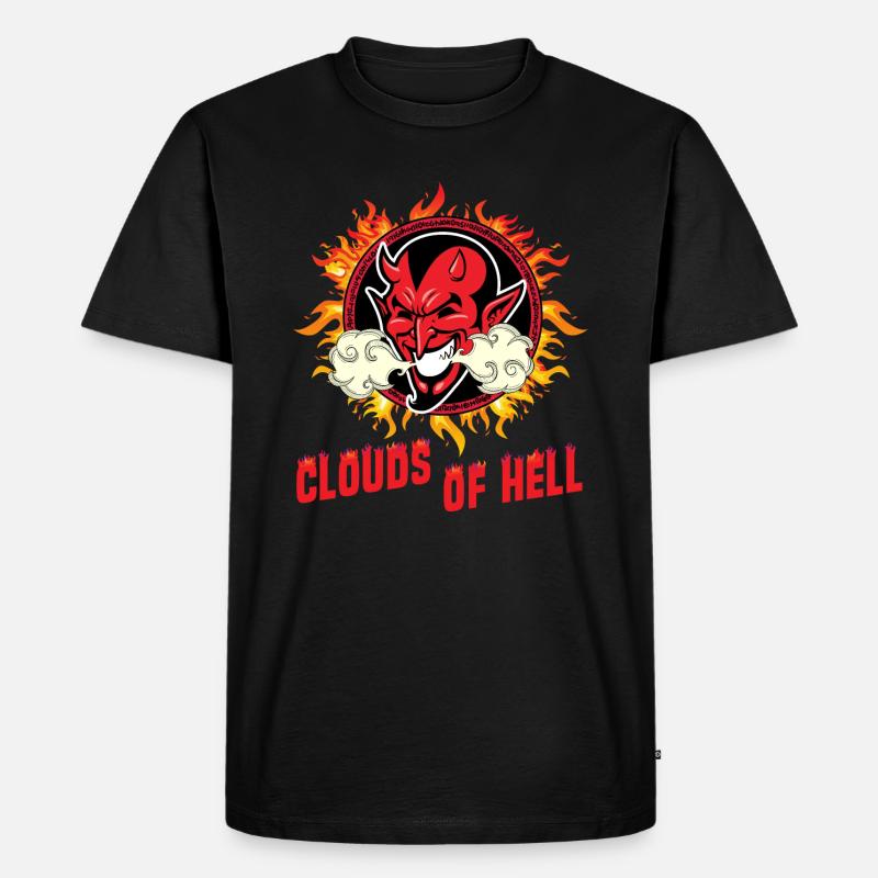 Vaping Devil - Clouds Of Hell - Männer Premium Bio T-Shirt - Schwarz