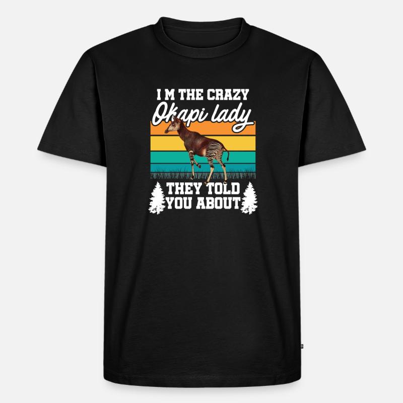 Okapi Natur pur - Männer Premium Bio T-Shirt - Schwarz