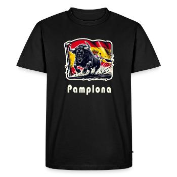 Pampelune, Espagne, Torero España - T-shirt Premium bio Homme - noir - Devant - Nico (187cm)