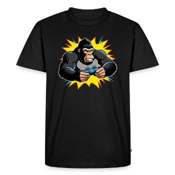 Gorille de jeu - T-shirt Premium bio Homme - noir - Devant - Nico (187cm)