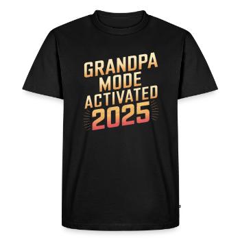 Mode grand-père activé 2025 - T-shirt Premium bio Homme - noir - Devant - Nico (187cm)