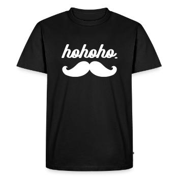 Ho Ho Beard Mustache (w) - Men's Premium Organic T-Shirt - black - Front - Nico (187cm)