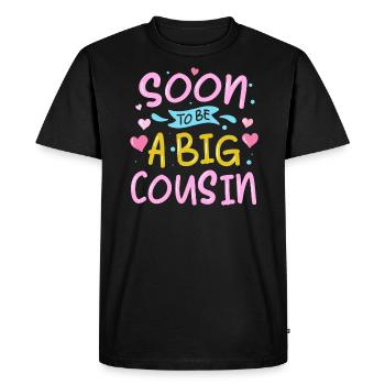 Soon to be a big cousin - Men's Premium Organic T-Shirt - black - Front - Nico (187cm)
