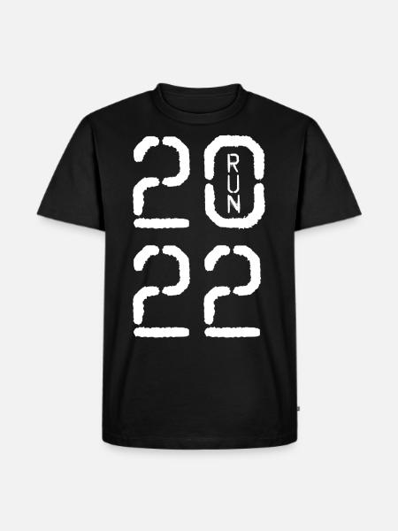 2022 run white - Men's Premium Organic T-Shirt - black