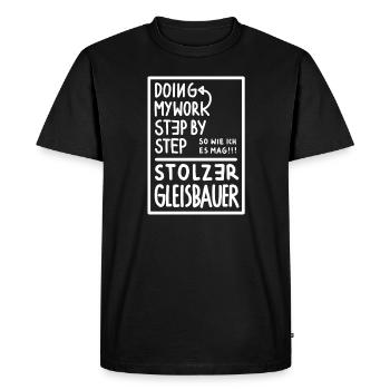 Stolzer Gleisbauer - Männer Premium Bio T-Shirt - Schwarz - Vorne - Nico (187cm)