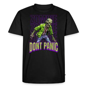 Horror - Zombie Don't Panic - Men's Premium Organic T-Shirt - black - Front - Nico (187cm)