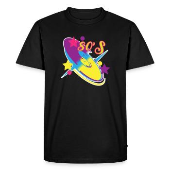 80's disc - Men's Premium Organic T-Shirt - black - Front - Nico (187cm)