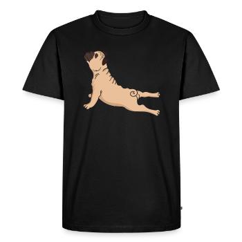 Cadeau de gymnastique yoga yoga chien carlin - T-shirt Premium bio Homme - noir - Devant - Nico (187cm)