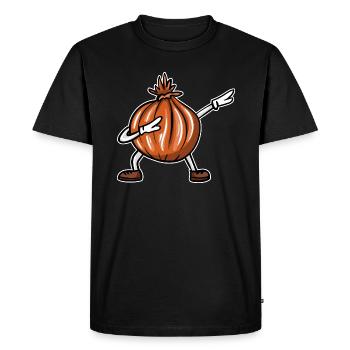 Dabbing Onion - Men's Premium Organic T-Shirt - black - Front - Nico (187cm)