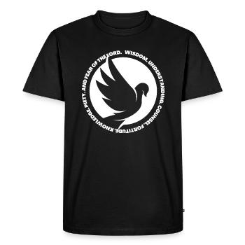 Les 7 dons de l’ saint – chrétien - T-shirt Premium bio Homme - noir - Devant - Nico (187cm)