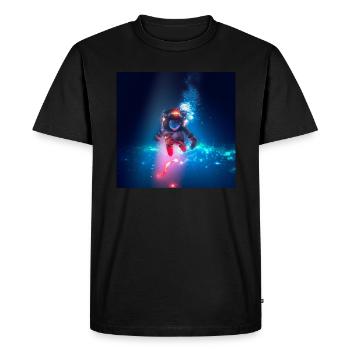 Astronaute en haute mer - T-shirt Premium bio Homme - noir - Devant - Nico (187cm)