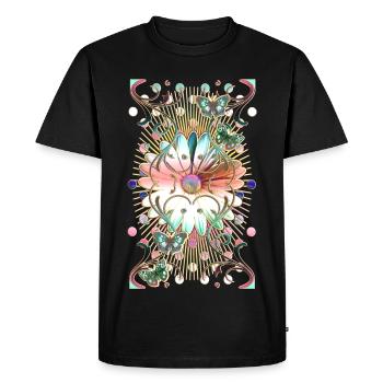 Ornements de fleurs de papillons - T-shirt Premium bio Homme - noir - Devant - Nico (187cm)