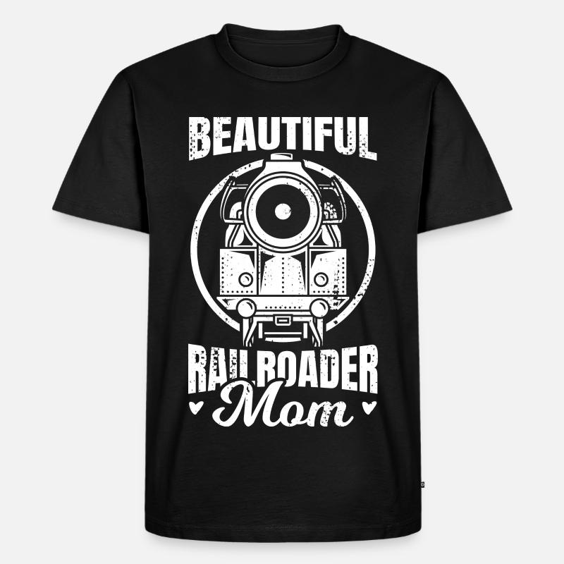 Eisenbahn Mutter - Männer Premium Bio T-Shirt - Schwarz