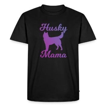 Husky Mom - Dog Design - Men's Premium Organic T-Shirt - black - Front - Nico (187cm)