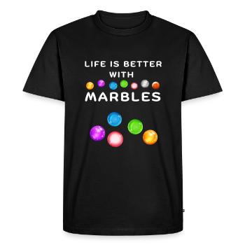 LA VIE EST PLUS BELLE AVEC LES BILLES Play Marble - T-shirt Premium bio Homme - noir - Devant - Nico (187cm)