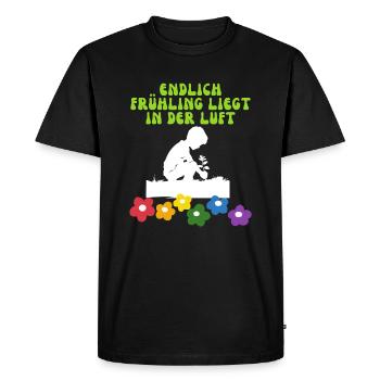 Le printemps est enfin dans l’air pour les jardiniers - T-shirt Premium bio Homme - noir - Devant - Nico (187cm)
