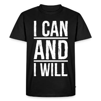 I can and I will - Men's Premium Organic T-Shirt - black - Front - Nico (187cm)