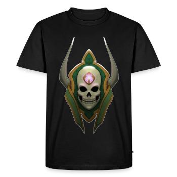 Emblème du Crâne Noir avec Cornes et Rune - T-shirt Premium bio Homme - noir - Devant - Nico (187cm)