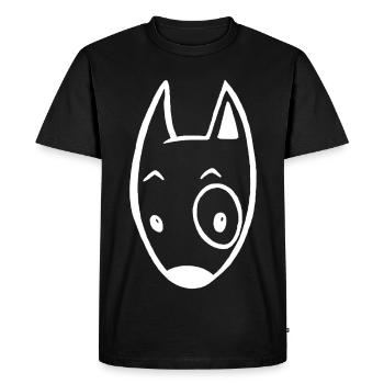 Petit chien blanc - T-shirt Premium bio Homme - noir - Devant - Nico (187cm)