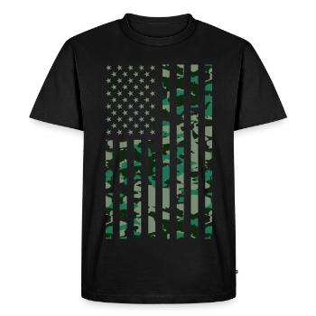 Drapeau des États-Unis Camoflage - T-shirt Premium bio Homme - noir - Devant - Nico (187cm)