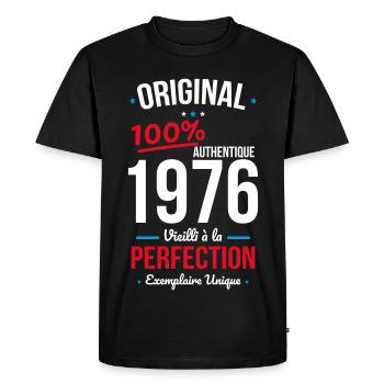 1976 – Original – Unique copy - Men's Premium Organic T-Shirt - black - Front - Nico (187cm)