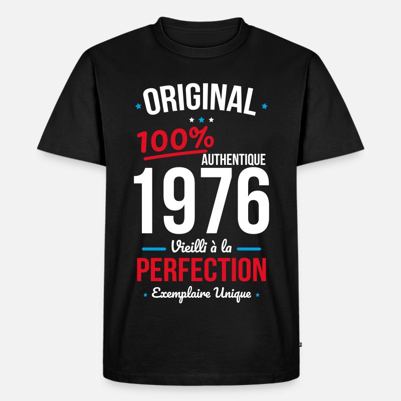 1976 – Original – Einzigartiges Exemplar - Männer Premium Bio T-Shirt - Schwarz