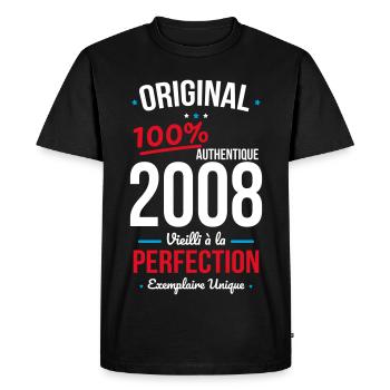 2008 – Original – Unique copy - Men's Premium Organic T-Shirt - black - Front - Nico (187cm)