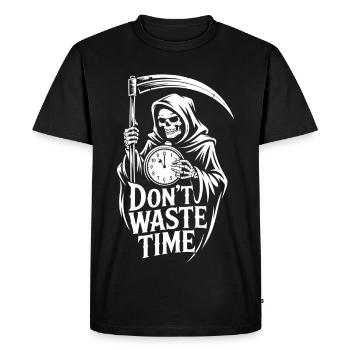 Grim Reaper Don't waste time - Men's Premium Organic T-Shirt - black - Front - Nico (187cm)
