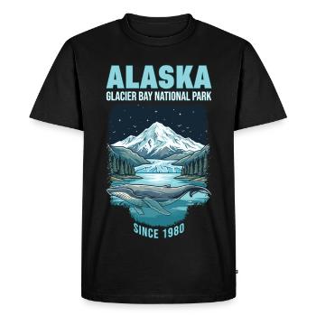 Parc national des glaciers de croisière de l’Alaska 1980 - T-shirt Premium bio Homme - noir - Devant - Nico (187cm)