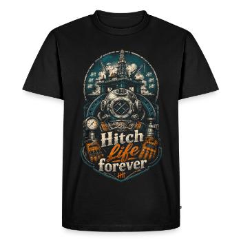 Deep Sea Worker Hitch Life Forever - Men's Premium Organic T-Shirt - black - Front - Nico (187cm)