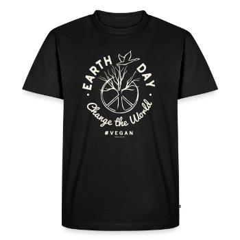 Vegan TShirt Change the World (Earth Day) - Men's Premium Organic T-Shirt - black - Front - Nico (187cm)