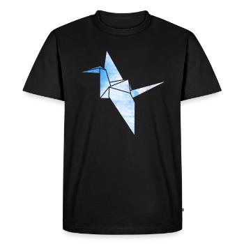 Grue origami - T-shirt Premium bio Homme - noir - Devant - Nico (187cm)