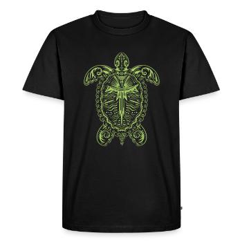 Cadeau de dessin d'art de tortues de tortue - T-shirt Premium bio Homme - noir - Devant - Nico (187cm)
