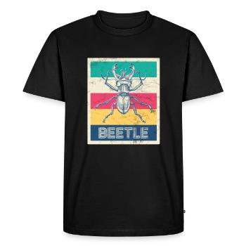 Retro stag beetle "Beetle" - Men's Premium Organic T-Shirt - black - Front - Nico (187cm)