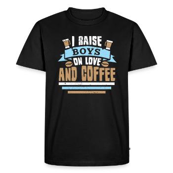 Coffee Espresso Morning Coffee Drinker Americano - T-shirt Premium bio Homme - noir - Devant - Nico (187cm)
