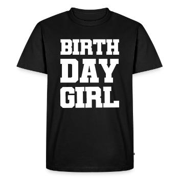 fille d’anniversaire - T-shirt Premium bio Homme - noir - Devant - Nico (187cm)