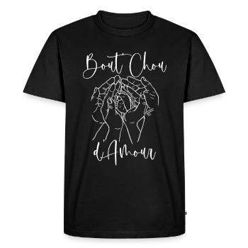 Bout'Chou D'Amour Cadeau Naissance Bébé - T-shirt Premium bio Homme - noir - Devant - Nico (187cm)