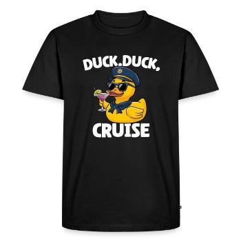 Croisière Duck Duck - T-shirt Premium bio Homme - noir - Devant - Nico (187cm)