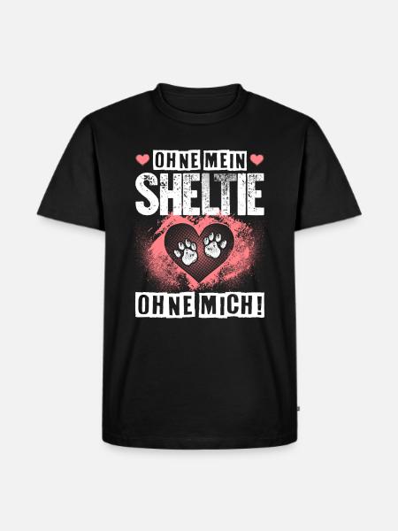 Nur mit meinem SHELTIE - Männer Premium Bio T-Shirt - Schwarz