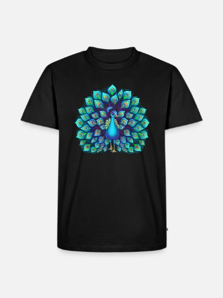 Peacock - Men's Premium Organic T-Shirt - black