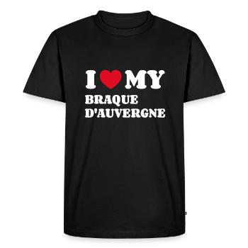 J’aime mon braque d’Auvergne - T-shirt Premium bio Homme - noir - Devant - Nico (187cm)