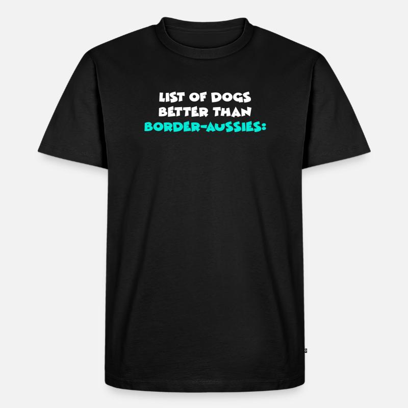 Border-Aussies - Männer Premium Bio T-Shirt - Schwarz