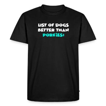 Porkies - Men's Premium Organic T-Shirt - black - Front - Nico (187cm)